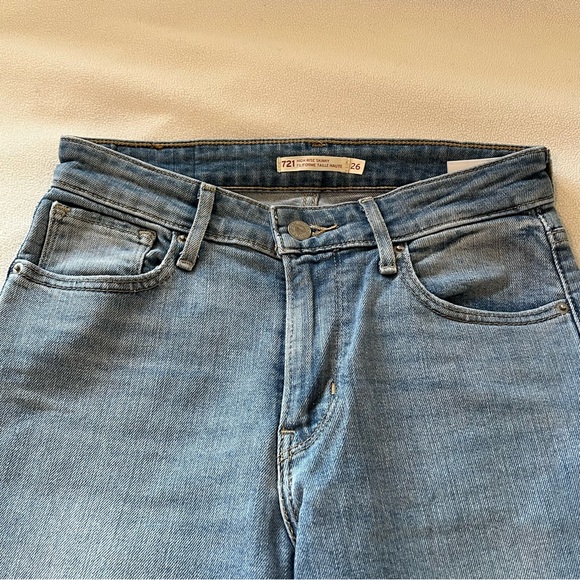 Levi's 721 Ripped High Rise Skinny Jeans W26 L30 - Picture 4 of 16